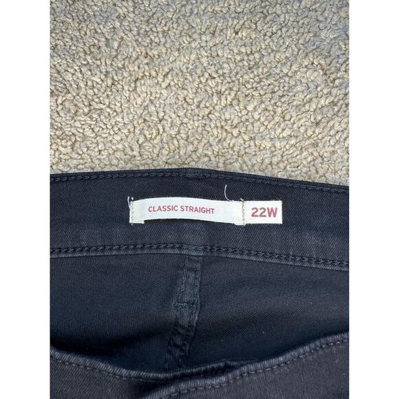 NWT Levi's Cotton Blend Mid-Rise Classic Straight Jeans Black Women's Size 22 M - Picture 8 of 14
